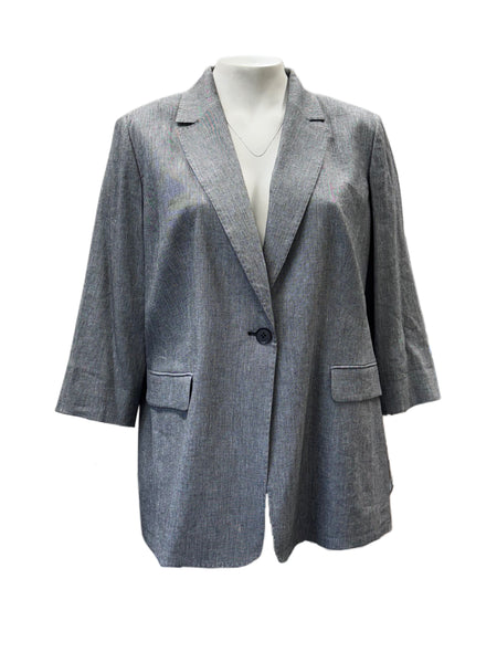 Marina Rinaldi Women's Grey Caorle Button Closure Jacket NWT