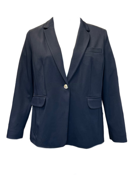 Marina Rinaldi Women's Navy Capitolo Button Closure Jacket NWT