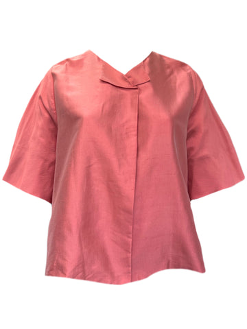 Marina Rinaldi Women's Pink Capitolo Silk Cropped Jacket NWT
