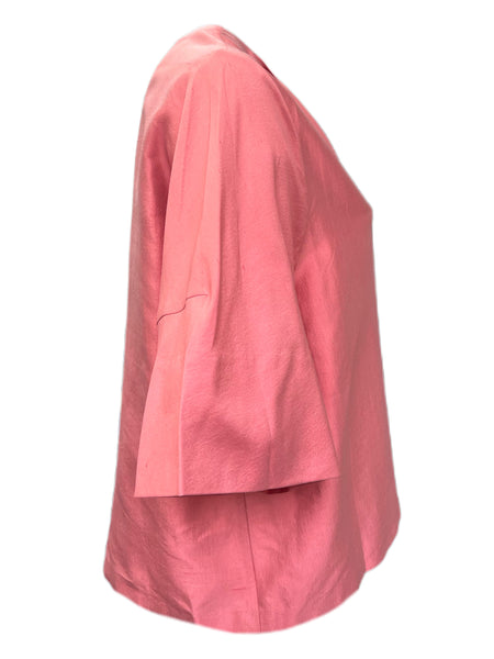Marina Rinaldi Women's Pink Capitolo Silk Cropped Jacket NWT