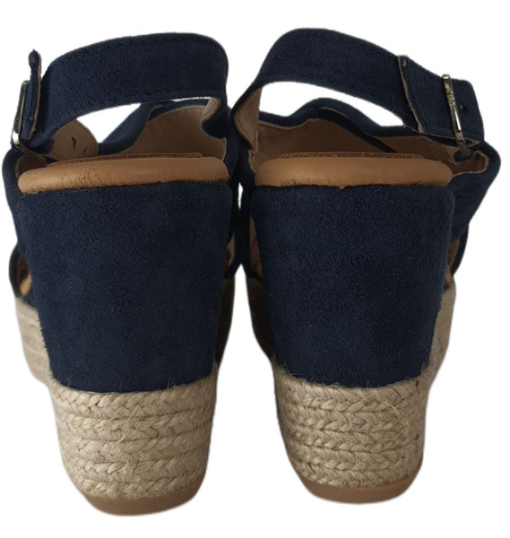 MATT BERNSON Women's Blue Capri Wedge Sandals #MB1704 11 NWB