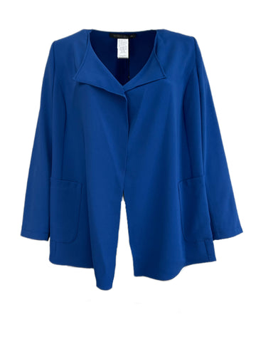Marina Rinaldi Women's Blue Captare Open Front Blazer NWT