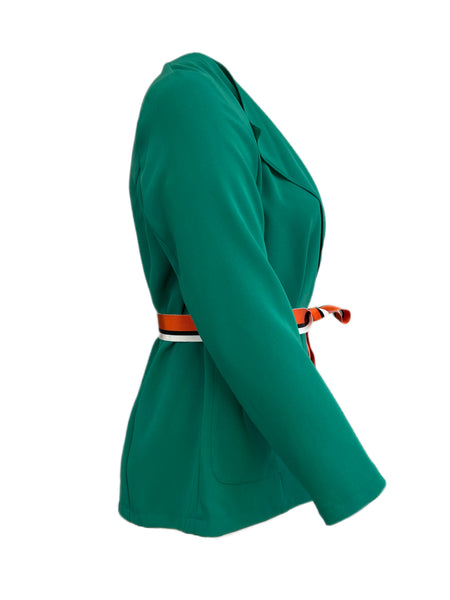 Marina Rinaldi Women's Green Captare Belted Wrap Jacket NWT