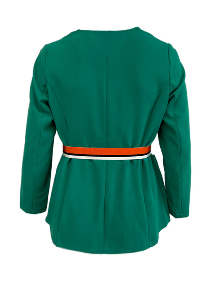 Marina Rinaldi Women's Green Captare Belted Wrap Jacket NWT
