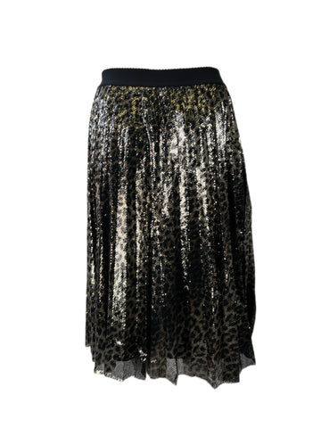Marina Rinaldi Women's Nero Carbone Beaded A Line Skirt NWT