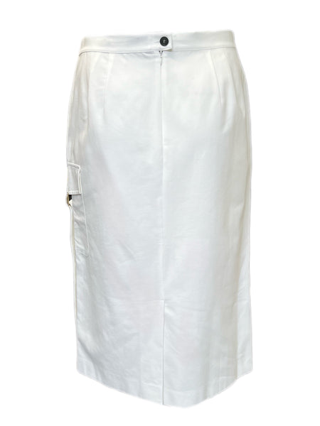 Marina Rinaldi Women's White Carbone Cotton Straight Skirt NWT