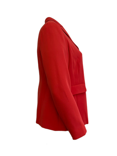 Marina Rinaldi Women's Red Carbonio Lapel Collar Blazer NWT