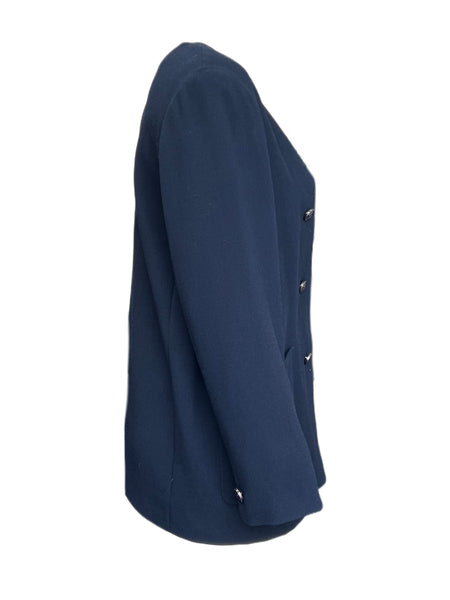 Marina Rinaldi Women's Blue Cardiff Button Closure Jacket NWT