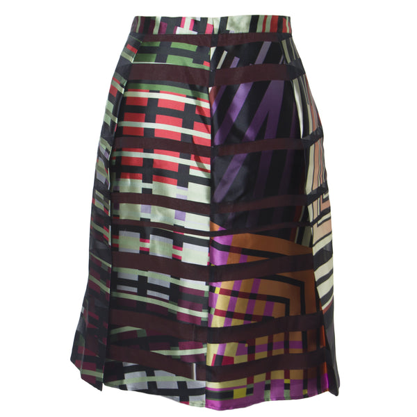 MARINA RINALDI Women's Multi Carillon Printed A-Line Skirt $945 NWT
