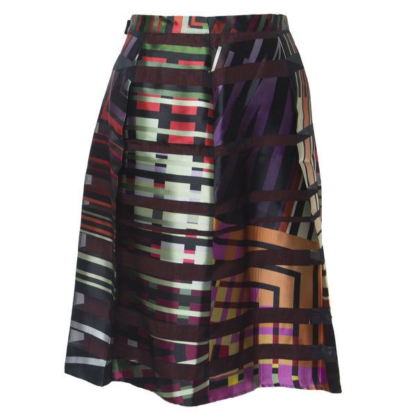 MARINA RINALDI Women's Multi Carillon Printed A-Line Skirt $945 NWT