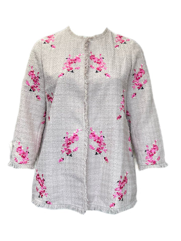 Marina Rinaldi Women's Powder Carisma Embroidered Jacket Size 18W/27 NWT