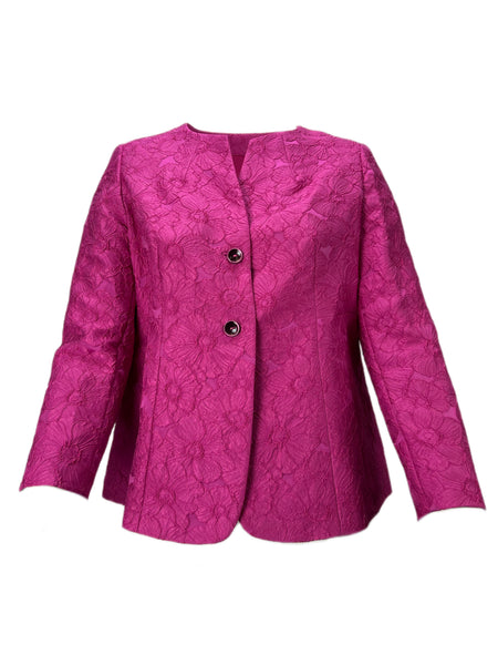 Marina Rinaldi Women's Pink Carmen Embroidered Jacket NWT