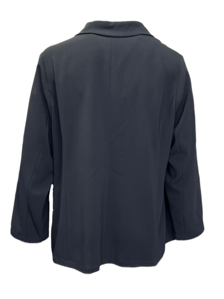 Marina Rinaldi Women's Black Carnet Open Front Jacket NWT