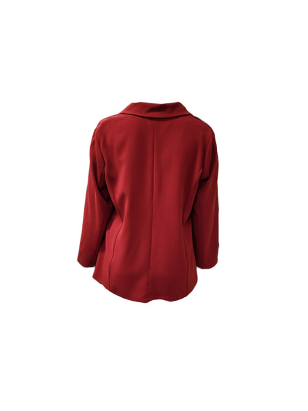 Marina Rinaldi Women's Red Carnet Open Front Jacket Size 20W/29 NWT