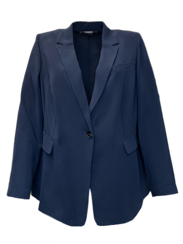 Marina Rinaldi Women's Navy Carolina Lapel Collar Blazer Size 22W/31 NWT