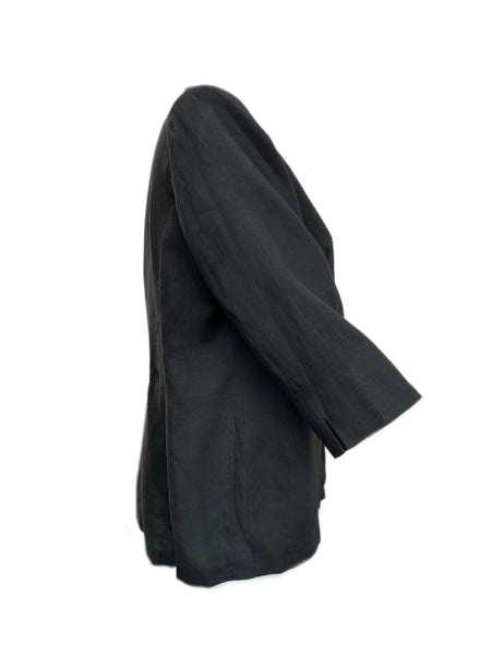 Marina Rinaldi Women's Black Casanova Lapel Collar Len Blazer NWT