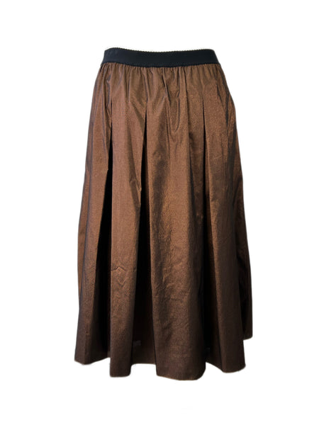 Marina Rinaldi Women's Bronze Casella Pleated A Line Skirt NWT