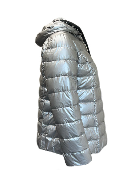 Marina Rinaldi Women's Silver Caspio Hooded Jacket NWT