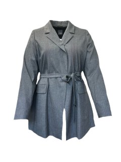 Marina Rinaldi Women's Grey Castagna Button Closure Blazer NWT