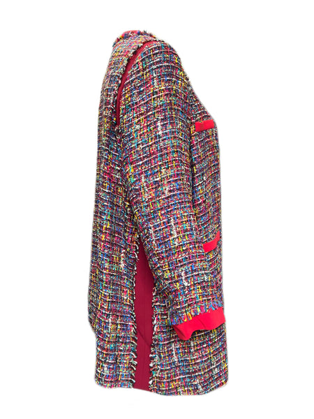 Marina Rinaldi Women's Red Castello Tweed Jacket Size 20W/29 NWT