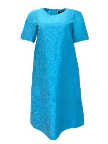 Max Mara Women's Turquoise Catullo Short Sleeve Shift Dress Size 4 NWT