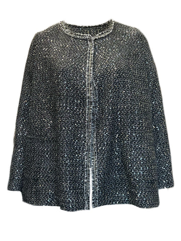 Marina Rinaldi Women's Nero Cava Tweed Jacket NWT