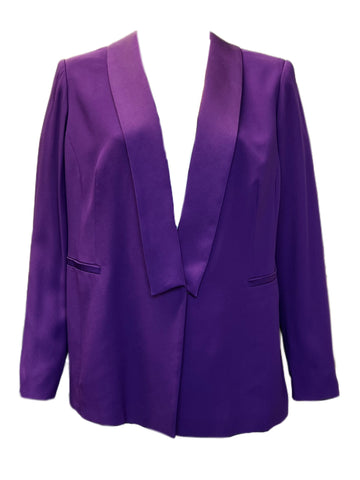 Marina Rinaldi Women's Purple Cecina Button Closure Blazer NWT