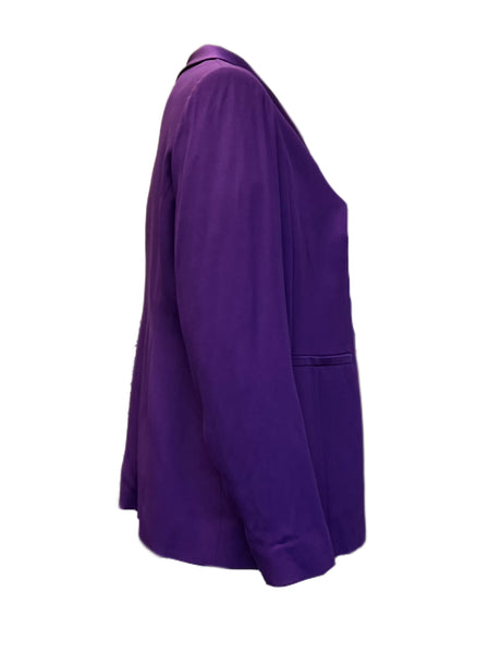 Marina Rinaldi Women's Purple Cecina Button Closure Blazer NWT