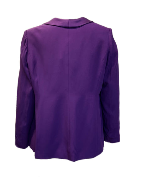 Marina Rinaldi Women's Purple Cecina Button Closure Blazer NWT