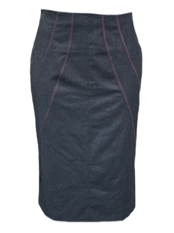 Marina Rinaldi Women's Grey Cedrata Zipper Closure Skirt NWT