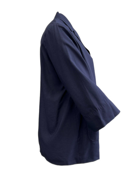 Marina Rinaldi Women's Navy Cedrata Open Front Blazer NWT