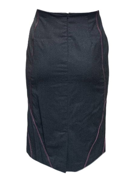 Marina Rinaldi Women's Grey Cedrata Zipper Closure Skirt NWT