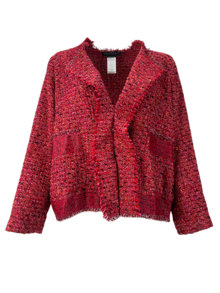 Marina Rinaldi Women's Red Cefalu Tweed Jacket NWT