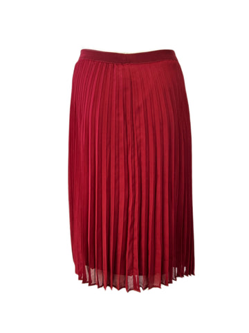 Marina Rinaldi Women's Red Celtico Pleated Midi Skirt NWT