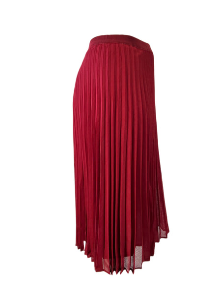 Marina Rinaldi Women's Red Celtico Pleated Midi Skirt NWT