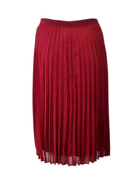 Marina Rinaldi Women's Red Celtico Pleated Midi Skirt NWT