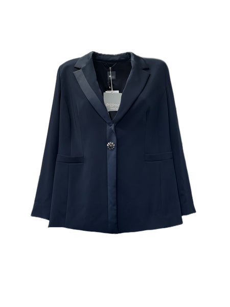 Marina Rinaldi Women's Navy Cento Button Closure Blazer NWT