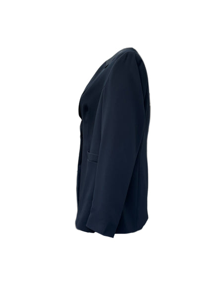 Marina Rinaldi Women's Navy Cento Button Closure Blazer NWT