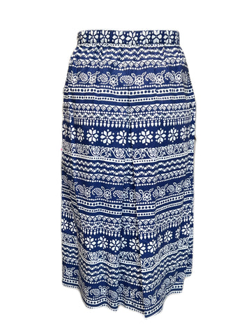 Marina Rinaldi Women's Blue Certezza Cotton A Line Skirt NWT