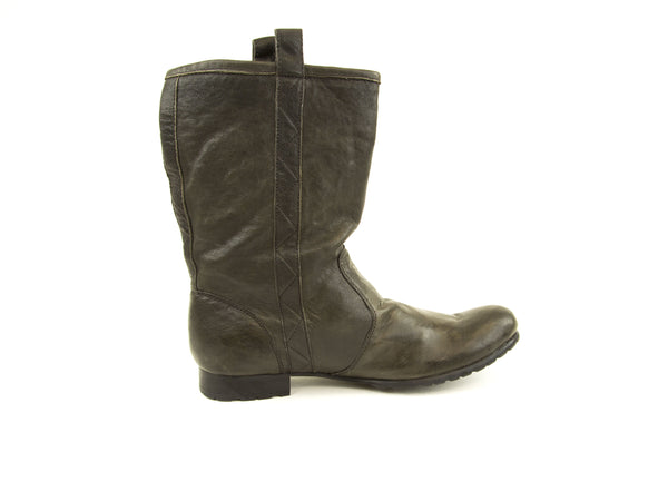 SCHMOOVE Men's Dark Brown Leather Charlie Mid Botte Boots NEW