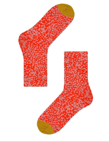 HYSTERIA by HAPPY SOCKS Women's Orange Charlie Ankle Socks 5.5-7 NWT