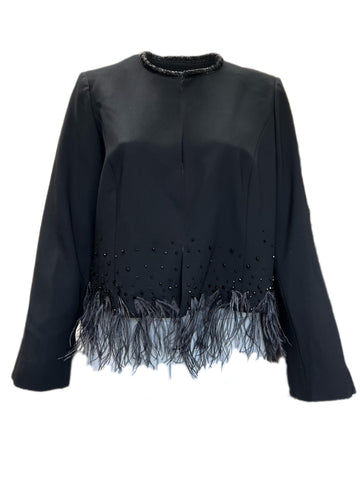 Marina Rinaldi Women's Black Charlot Hook Closure Jacket Size 20W/29 NWT