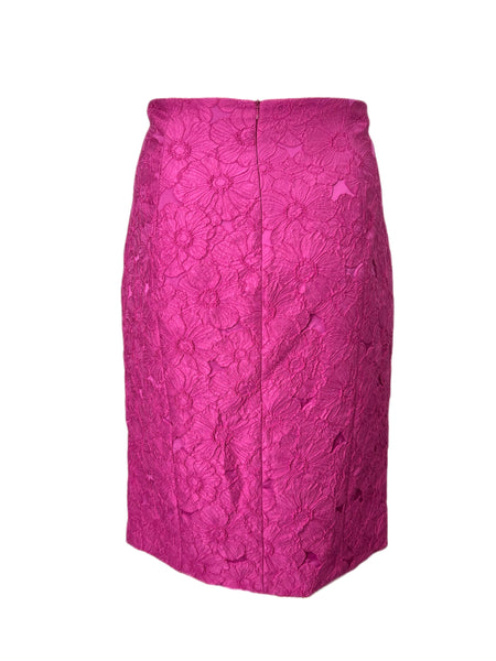 Marina Rinaldi Women's Pink Chianti Embroidered Straight Skirt NWT