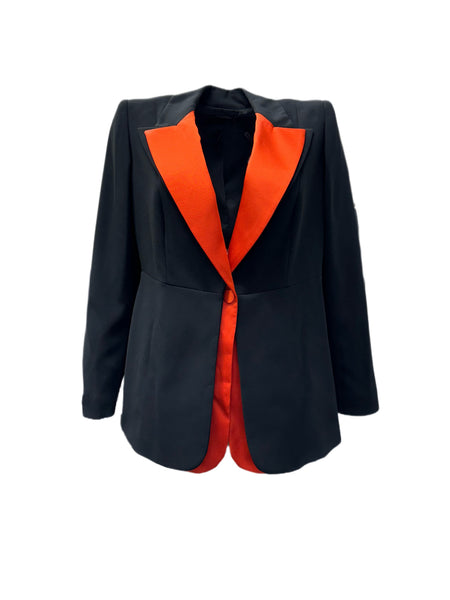 Marina Rinaldi Women's Black Chicca Button Closure Blazer NWT