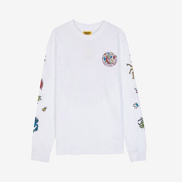 Chinatown Market Men's White Bugs Long Sleeve Shirt Rare NWT