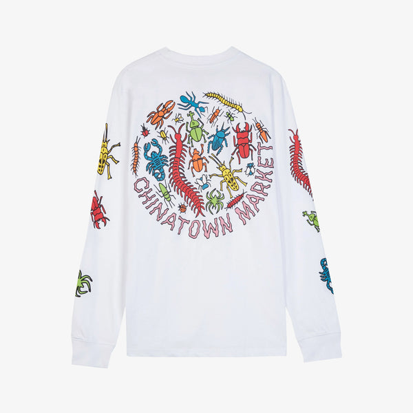 Chinatown Market Men's White Bugs Long Sleeve Shirt Rare NWT