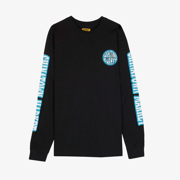 Chinatown Market Men's Black Globe Logo Long Sleeve Shirt Rare NWT