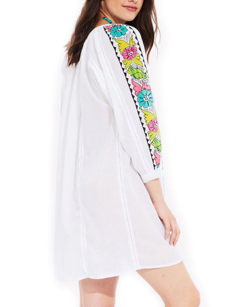 ROBERTA ROLLER RABBIT Women's Neon Choco Boarder Anka Beach Dress $135 NEW