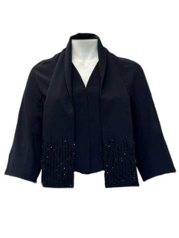 Marina Rinaldi Women's Navy Ciack Embellished Jacket Size 20W/29 NWT