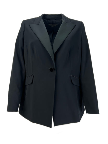 Marina Rinaldi Women's Black Ciack Faux Pockets Blazer NWT